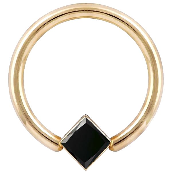 Diamond Prince Albert Ring Captive Bead Ring | HX Jewelry